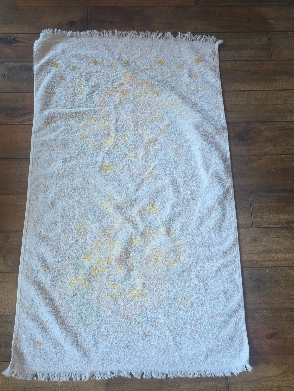 Cannon Dundee Set of 4 VTG Decorative Bath Towels Floral Fringe 70's
